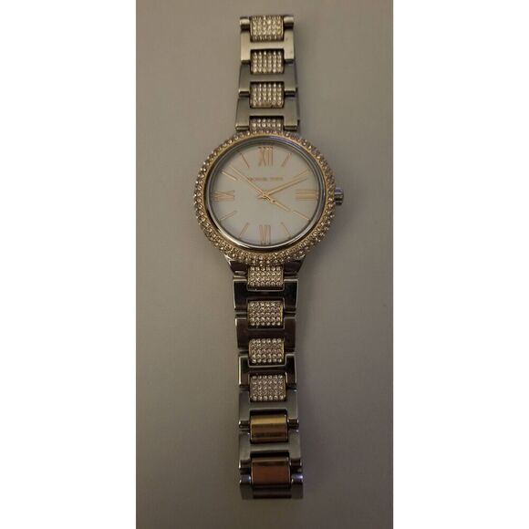 Michael Kors Women's Taryn Rose Gold & Silver Glitz Pave Two Tone Watch MK4461 - Picture 2 of 6